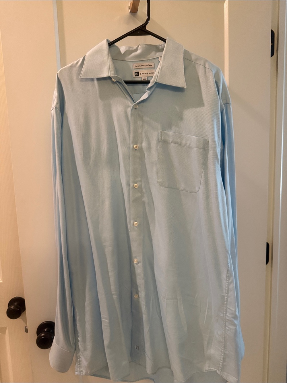 Bachrach Pale Blue Men's Dress Shirt with Chest Pocket